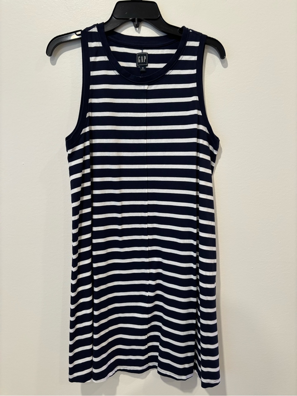 GAP Women's Navy and White Striped Tank Top Dress